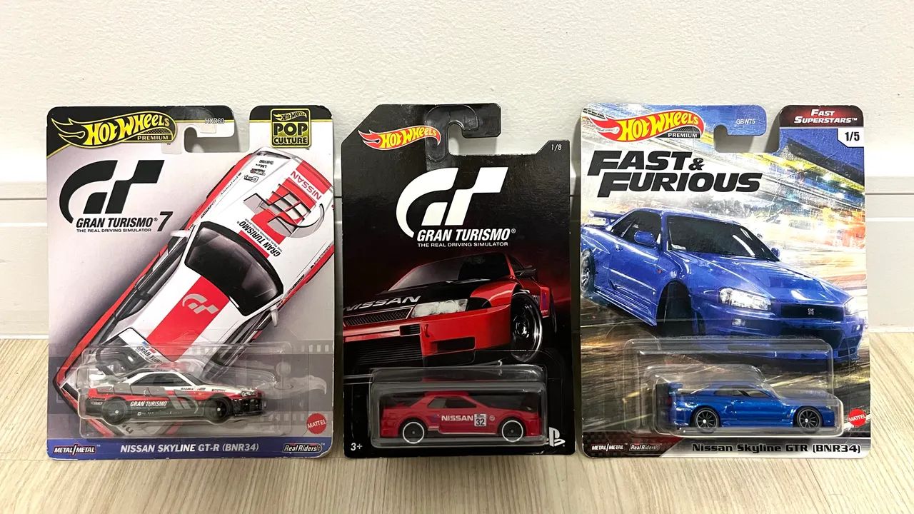 Hot Wheels Nissan GT-R R34 & R32 セット Hot Wheels - Nissan Skyline GTR R32 e R34 - Brinquedos e Jogos