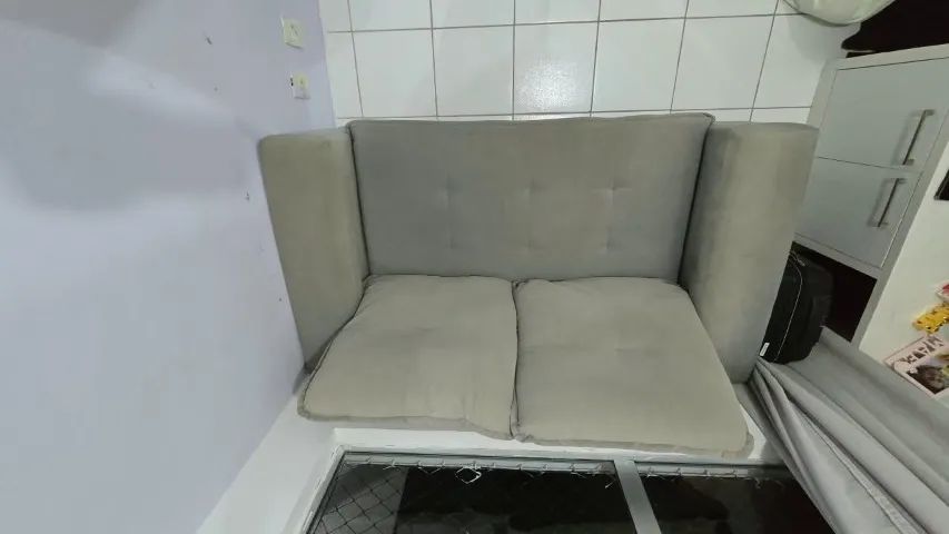 Sofá Ícaro 2,03 m - Cinza-Bege - Foto 2