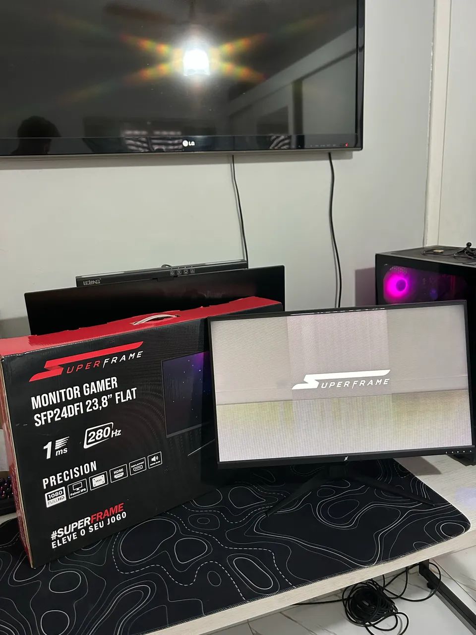 Monitor SuperFrame 23,8? 280Hz COM DEFEITO | Para Conserto/Peças - Foto 4