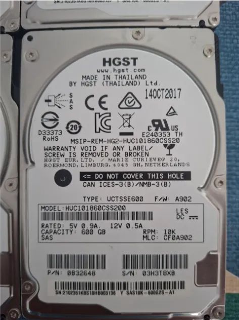 HD SAS HGST 600GB