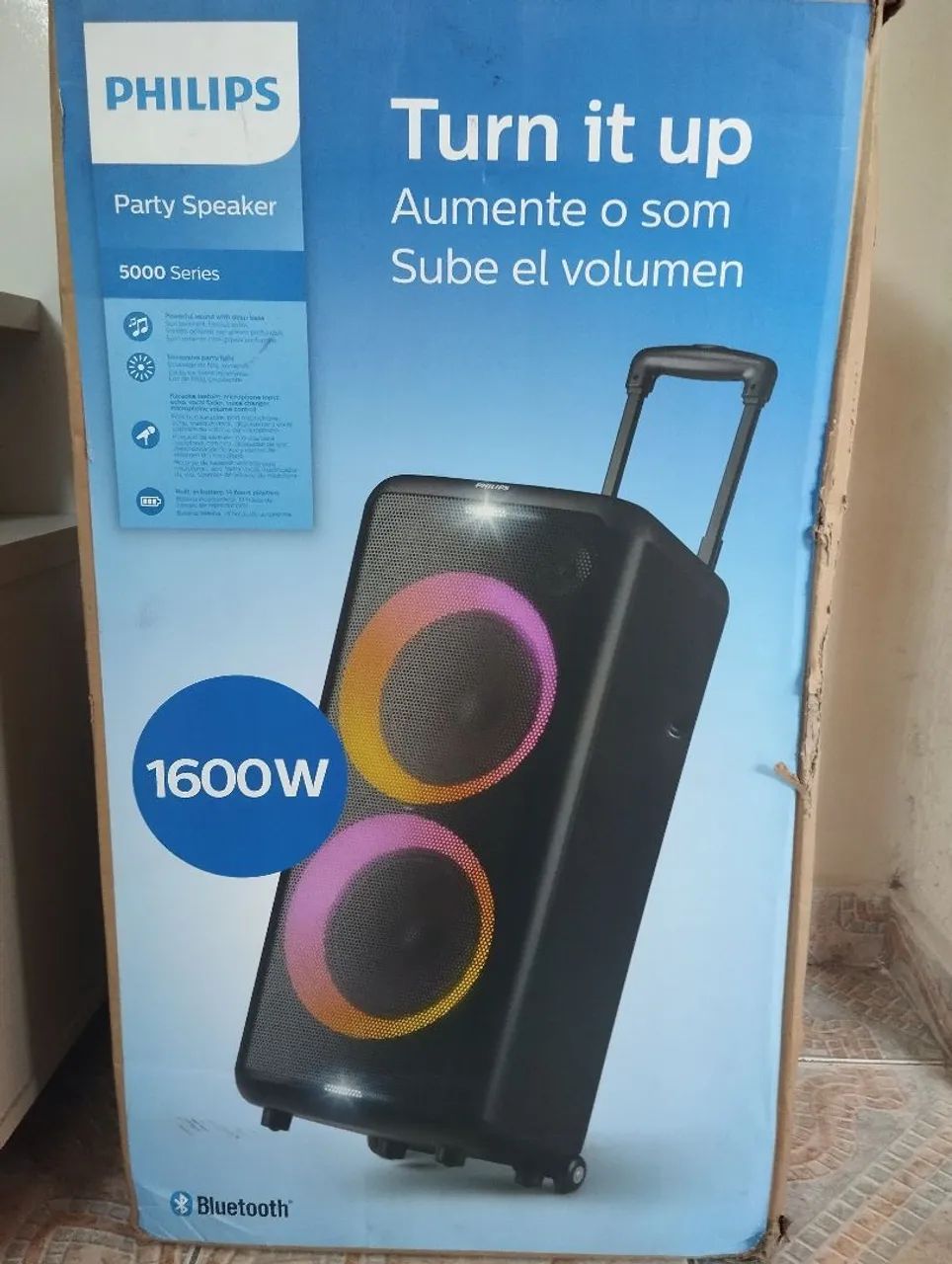 Caixa de Som Philips 1600W Nova na Caixa.