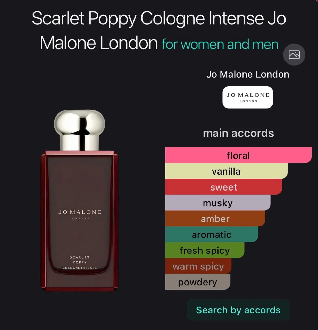 Perfume Jo malone poppy scarlet cologne intense apenas testado - Foto 2