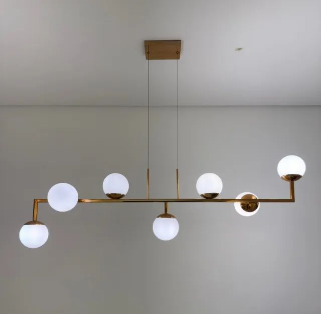 Lustre Luminária de 7 Globos | Dourado