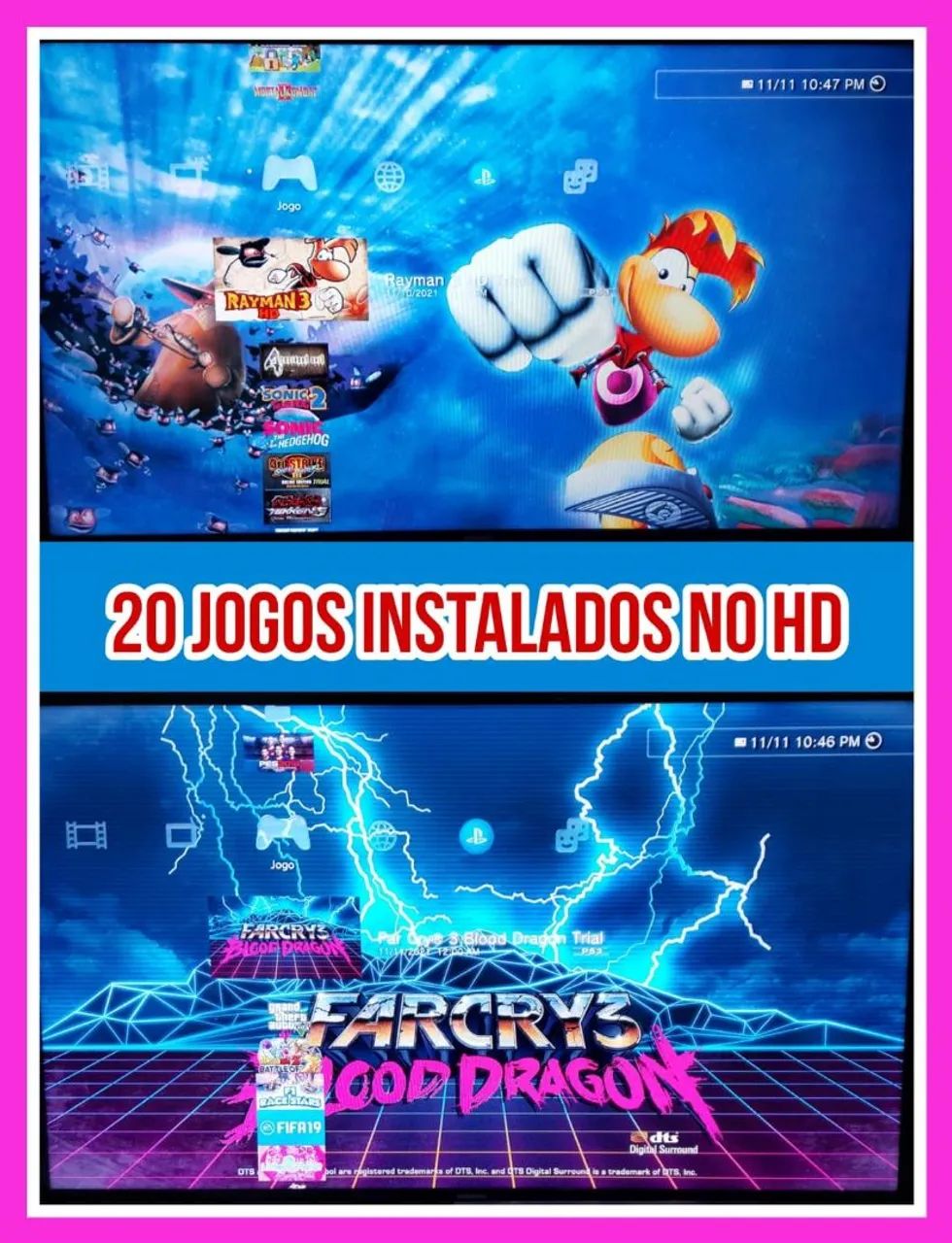 Ps3 250GB + 20 Jogos + 2 Controles  - Foto 3