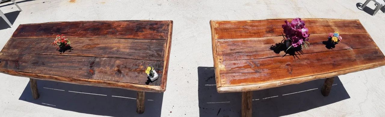 Mesa em madeira rustica. - Foto 4
