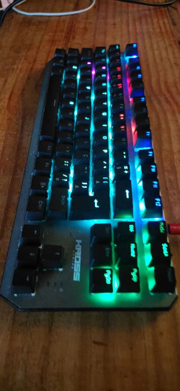 Teclado Gamer Mecânico Randgrid Rainbow Switch Azul Kross - Foto 2
