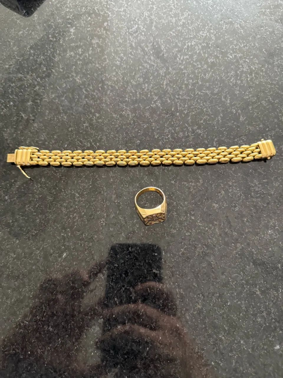 Vendo Pulseira e Anel em Ouro 18k