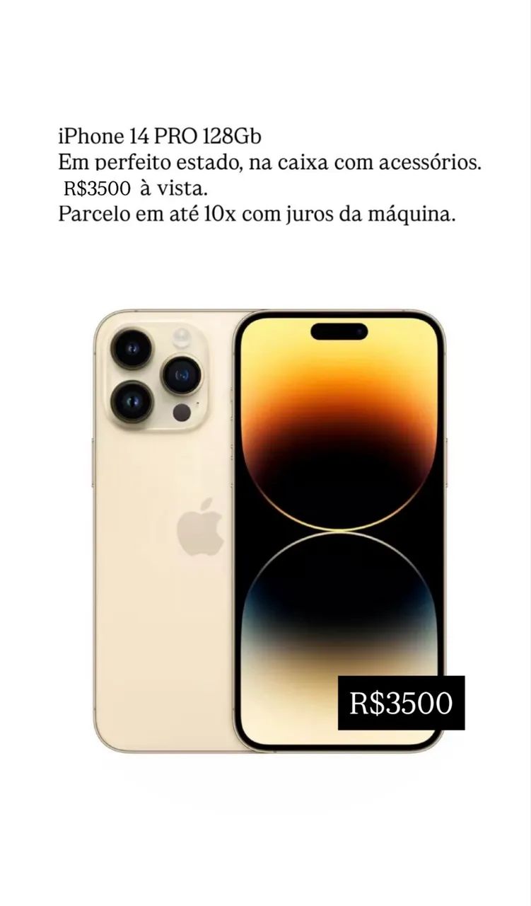 iPhone 14 Pro - 128gb - Dourado - Celulares e Smartphones - Itaipu
