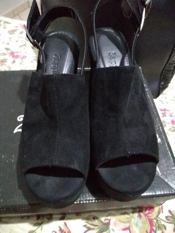 Sandália Suede Preta - Foto 3