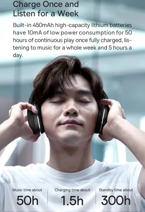 Headphone Baseus D02 Pro BT 5.3 Drivers 40mm - Foto 4
