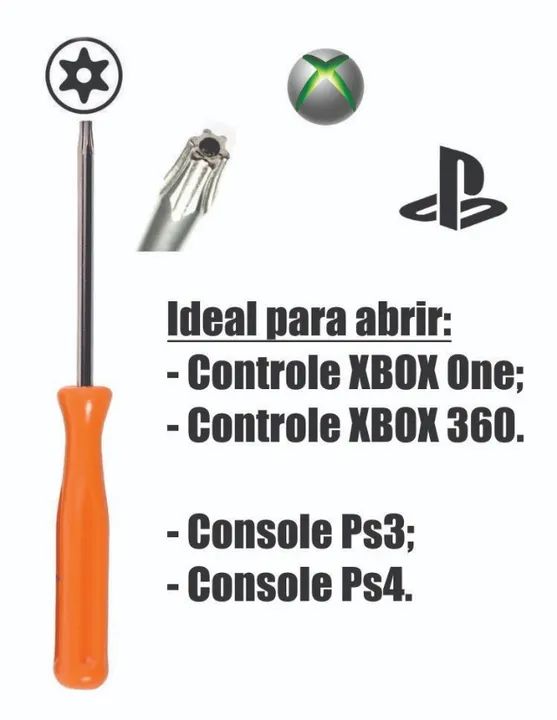 Chave Torx T8 com guia Ps3 Ps4 Controle Xbox 360 One - Foto 2