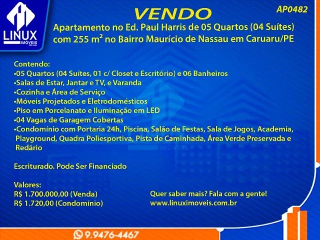 Apartamento no Ed. Paul Harris à Venda (AP0482-DV) - Foto 2