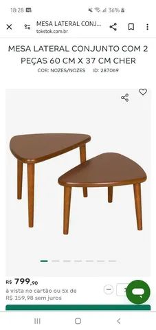 Conjunto de Mesa Lateral Cher TokStok65576100472321124