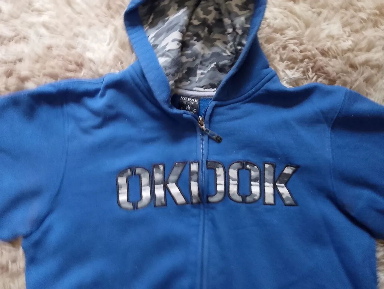 Blusa de Moletom OkidoK azul Tam G