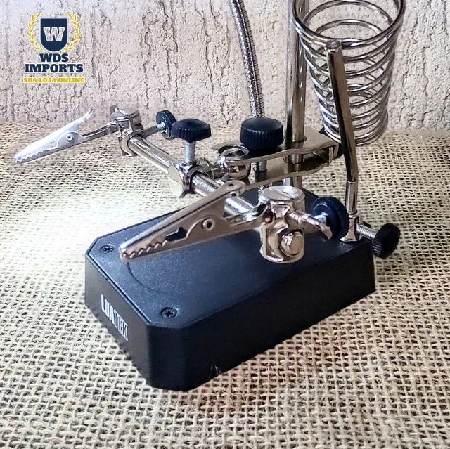 Lupa De Mesa E Bancada Led Luminária Com Clip Eletrônicos - Foto 5