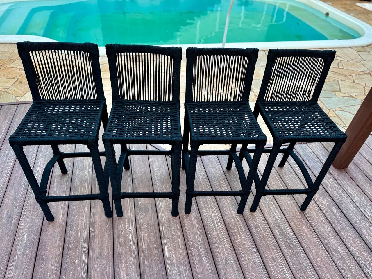 Banquetas em alumínio em corda nautica 590 cada - Foto 2