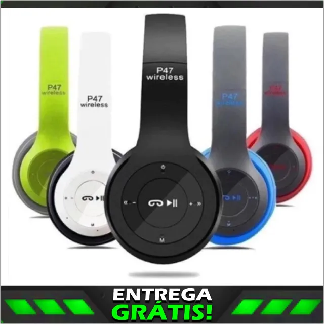 Fone Headphone Sem Fio Estéreo Redução de Ruídos Bluetooth 5.0 Retrátil Portátil