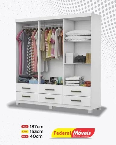 Guarda Roupa 6 Portas 6 Gavetas Super Lindo Fazemos Entrega - Foto 2