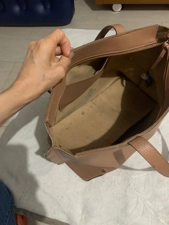 Bolsa Arezzo Giorno Marrom/Bege Grande - Foto 2