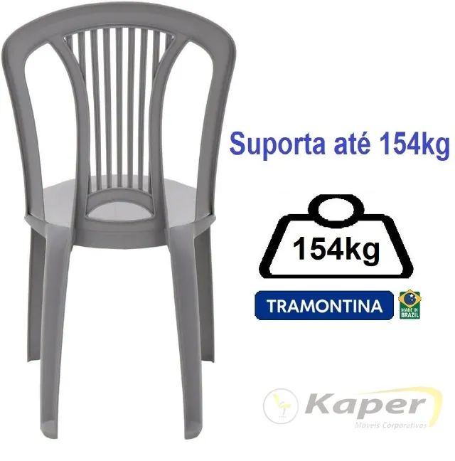 Cadeira Atlântida Tramontina Cinza  Suporta até 154kg  ( produto novo ) Promoção - Foto 4