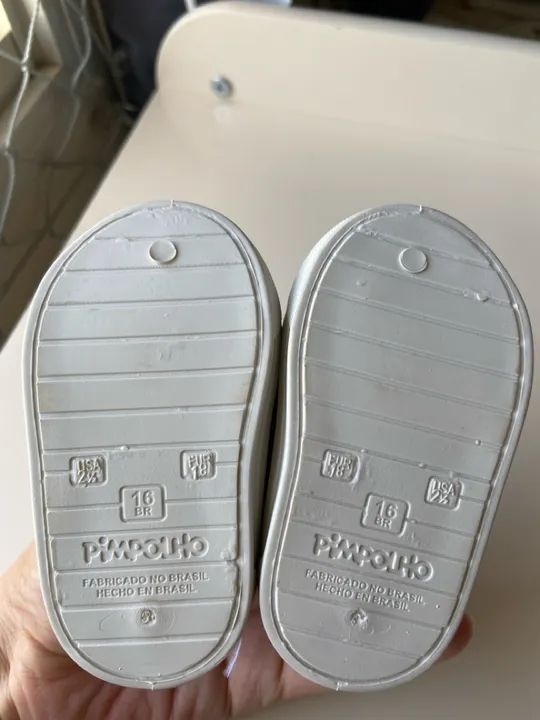 Par de Tênis Bebê - Marrom Claro Tam. 16 - Foto 5