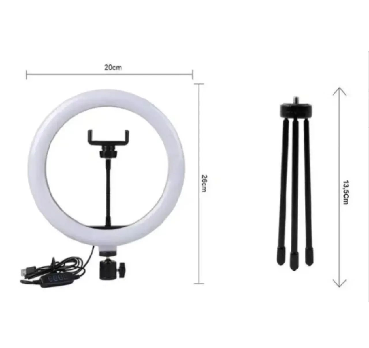 Iluminador De Led Ring Light De Mesa Tripé 8'' Polegadas - Foto 3