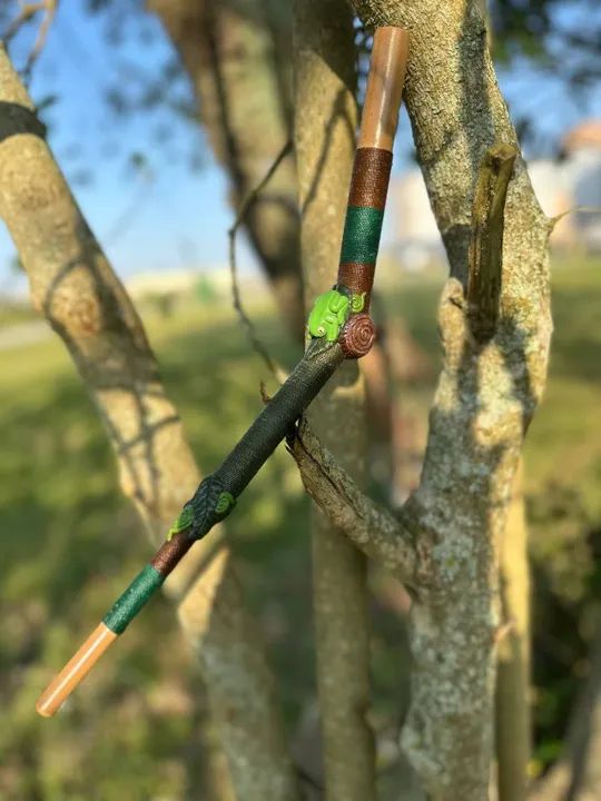 Tepi Aplicador de Rapé Linha Encerada Longo kambo - Foto 2