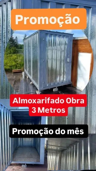 Container Almoxarifado obra GALVANIZADO com ou sem Pintura Varejo e Atacado