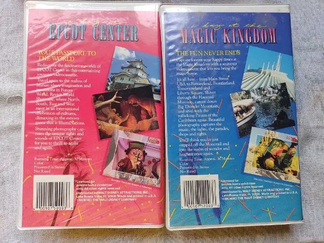 Disney Um dia em Magic Kingdom e Epicot Center Box  2 Fitas VHS Importado 1991 - Foto 5
