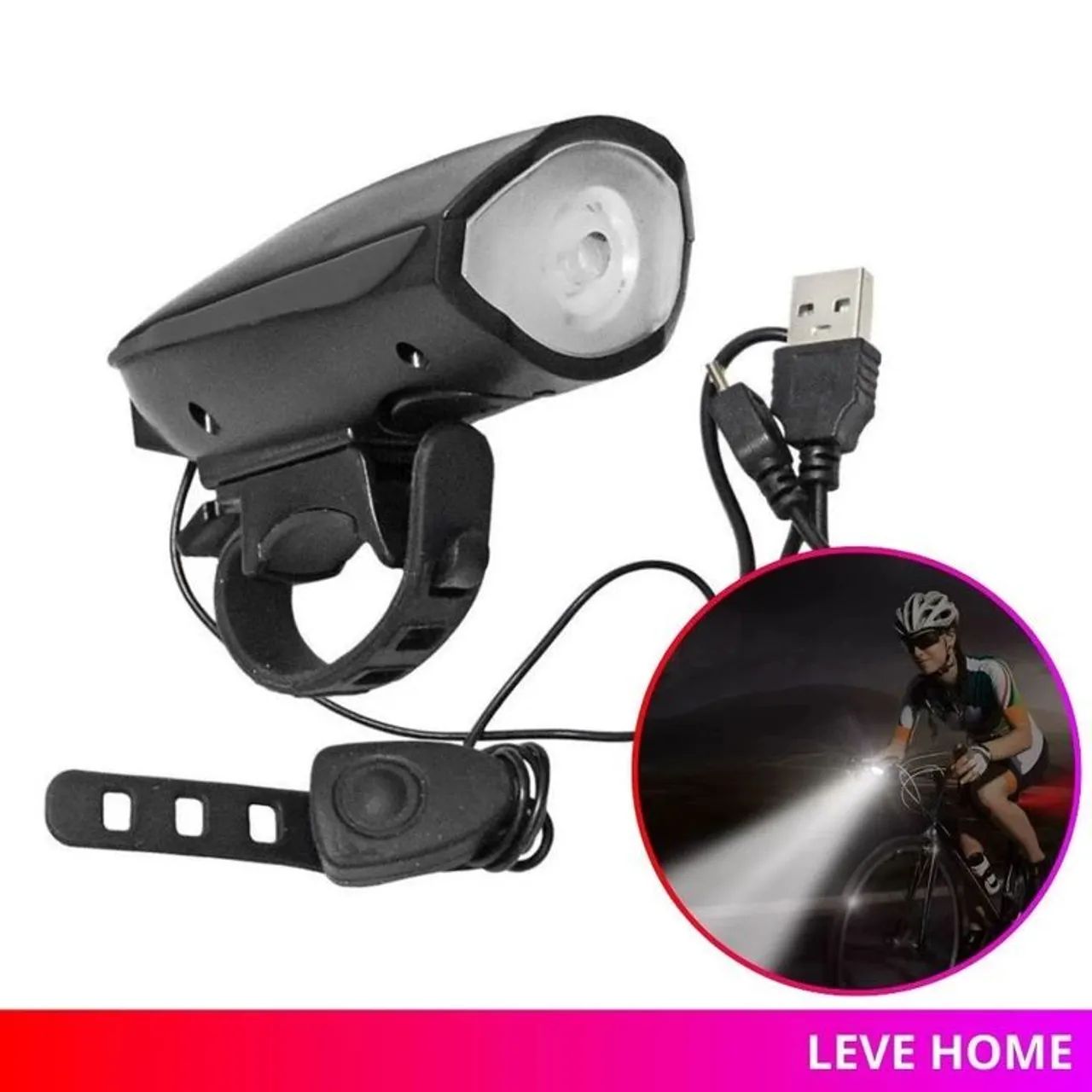 Lanterna Bike com Sirene e 250 Lumens - Foto 3