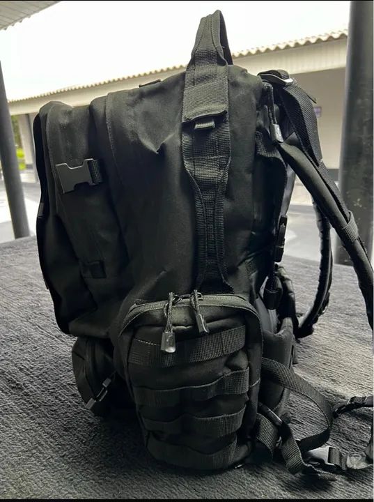 Mochila Preta Tática Impermeável - Foto 4