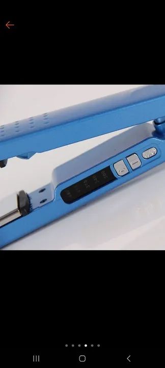 Prancha de cabelo azul titanium nova - Foto 4