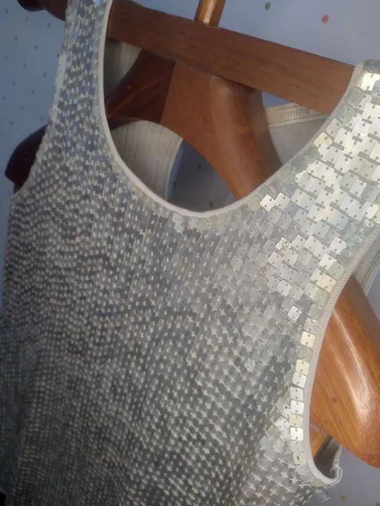 Blusa de Paetês Prateada - Foto 3