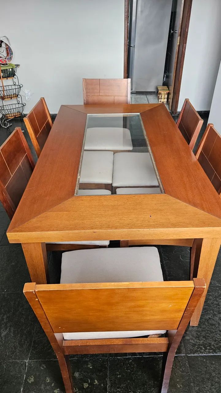 Mesa madeira 6 cadeiras