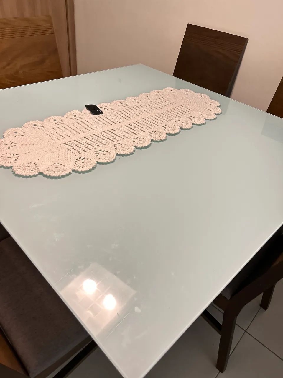 Mesa quadrada vidro 6 cadeiras 64960523150722124