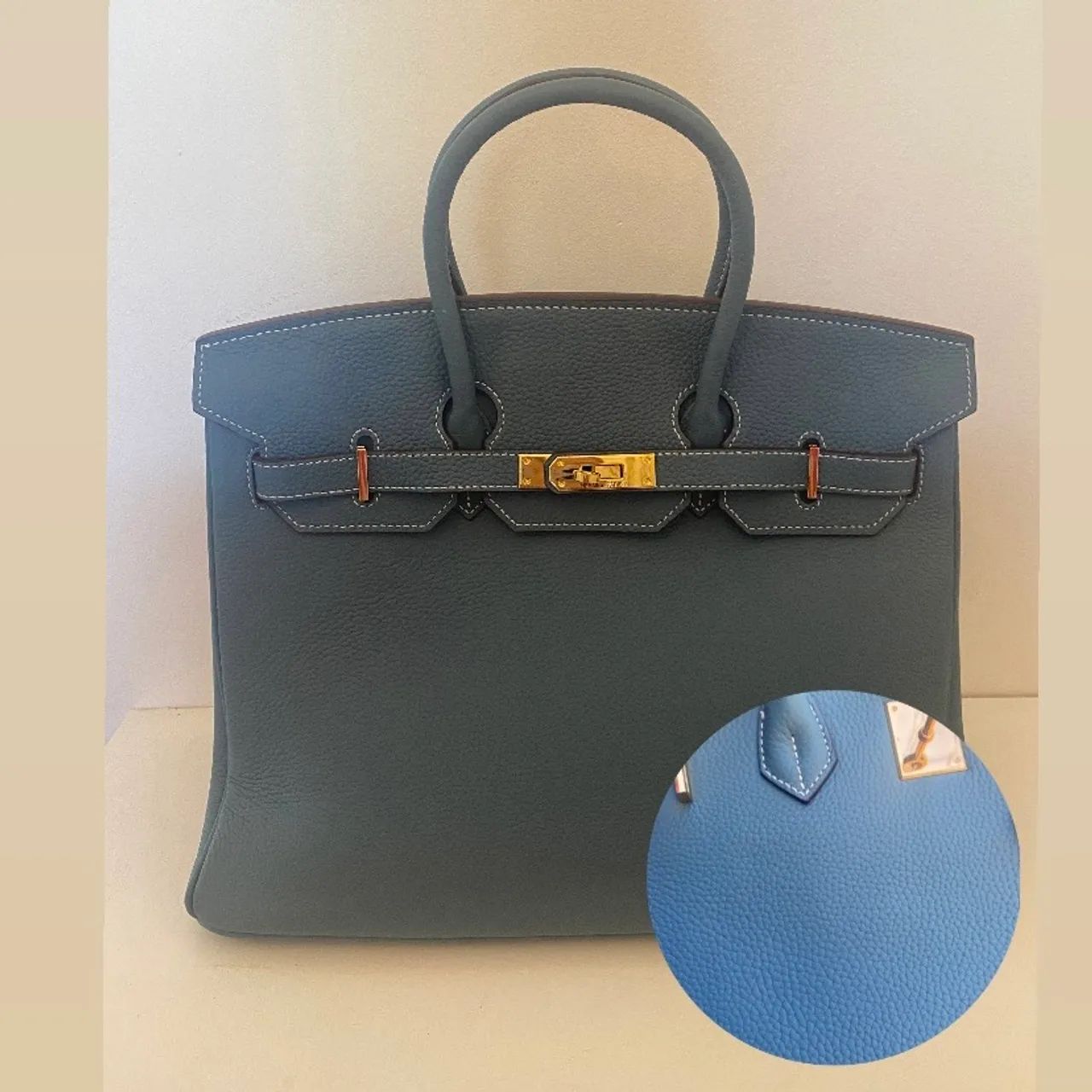 Bolsa Birkin 35 em couro legítimo  - Foto 6