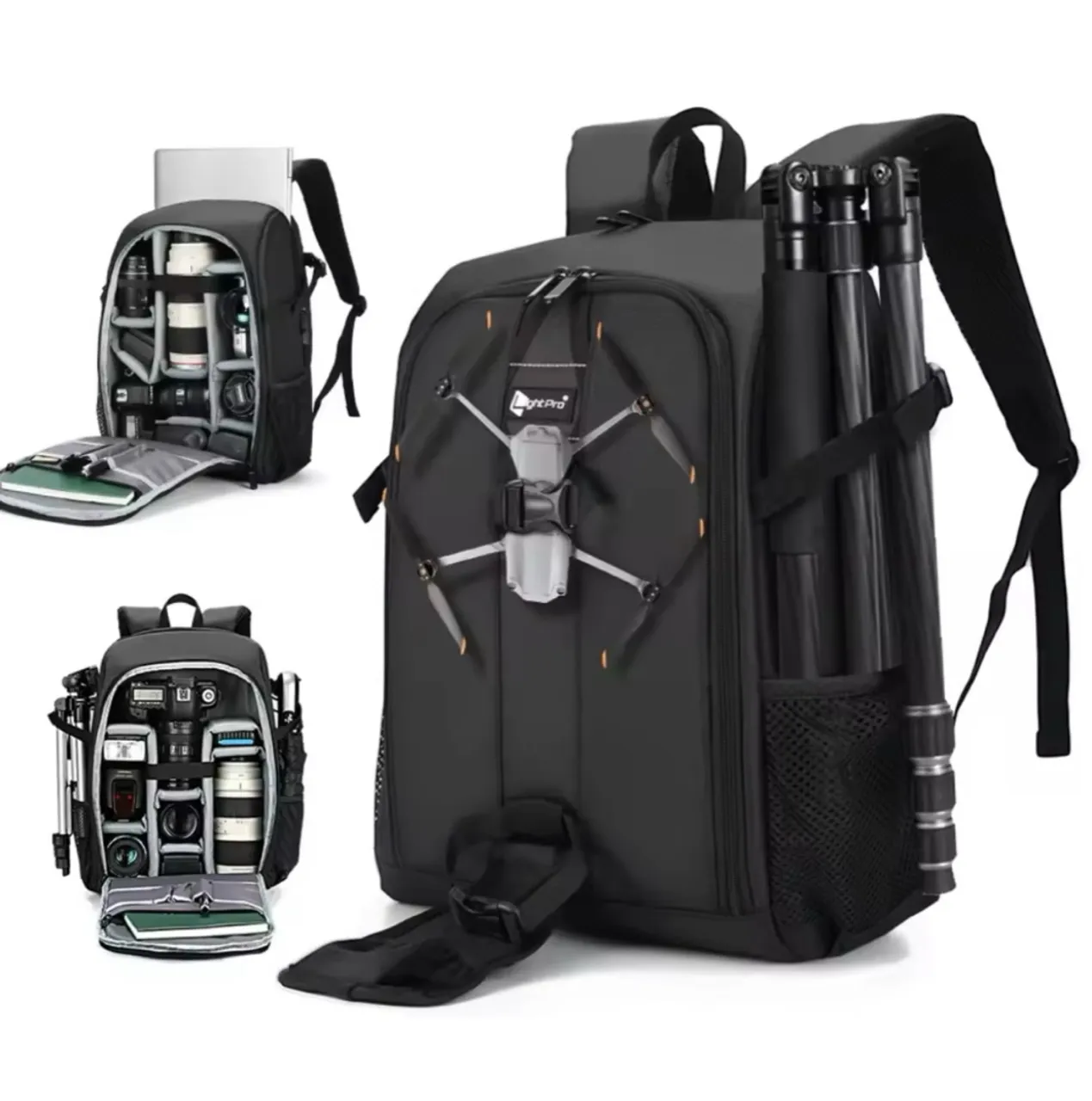 Mochila profissional para câmeras, lentes, drones, tripé DSLR