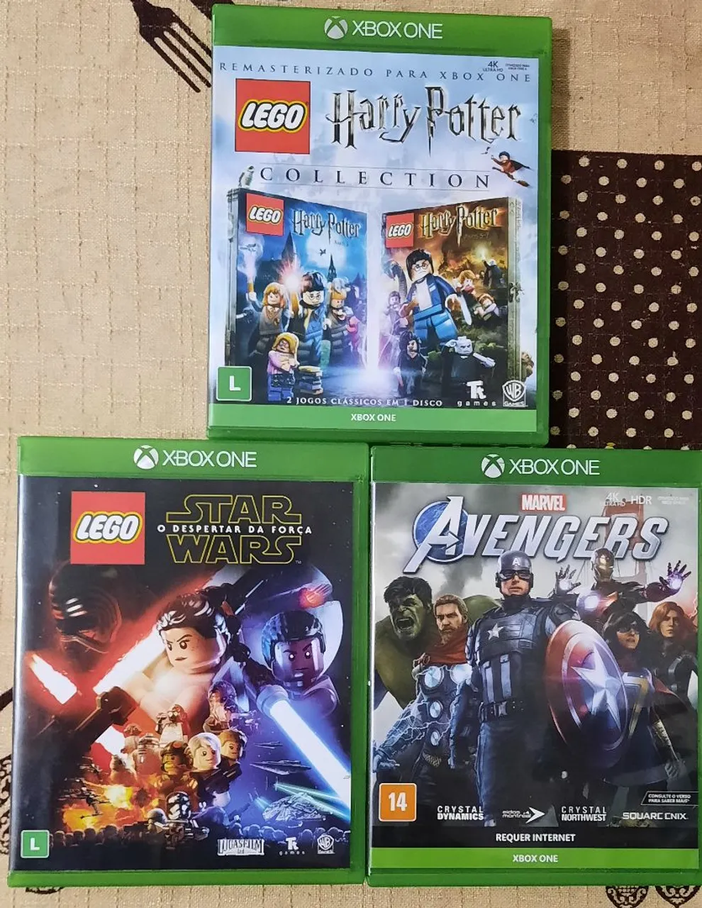 Jogos de Xbox One - Star Wars, Avengers e Lego Harry Potter 80 reias cada um
