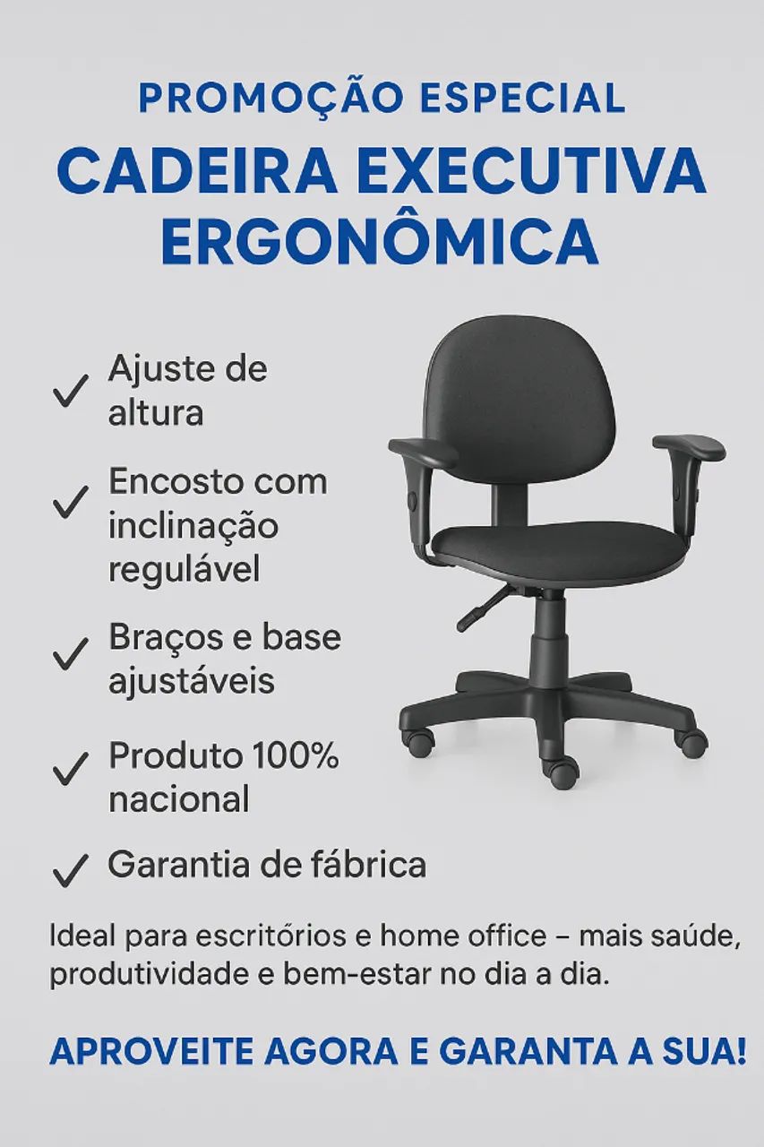 Cadeira de escritório ergonômica - NR17