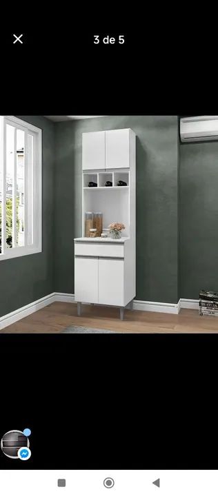 Armário de Cozinha Branco com Nicho
