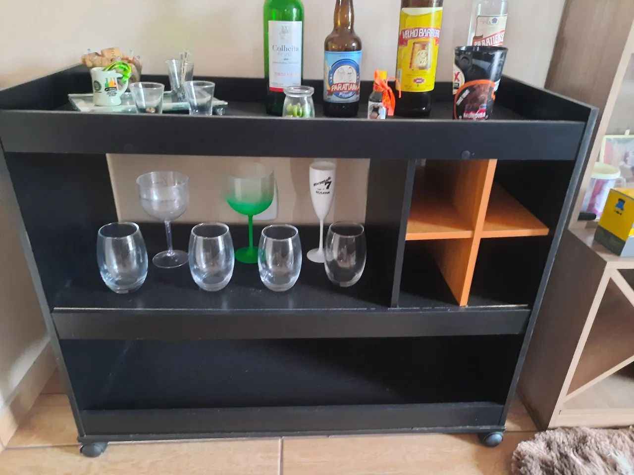 Rack de Bar Preto com 3 Prateleiras - Foto 2