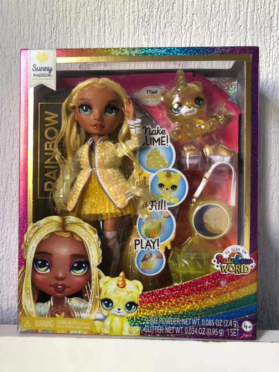 Boneca Rainbow High Sunny Madison com Slime lacrada