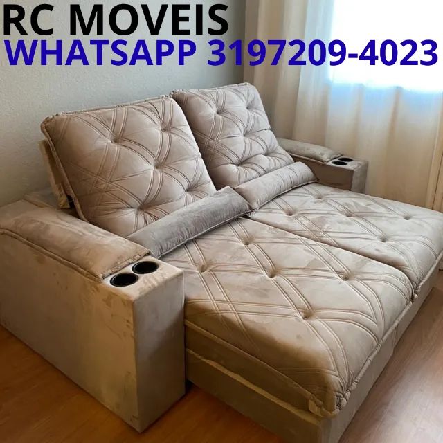 Sofá Retrátil Cuiabá com Porta-Copos - Conforto, Praticidade e Design Sofisticado