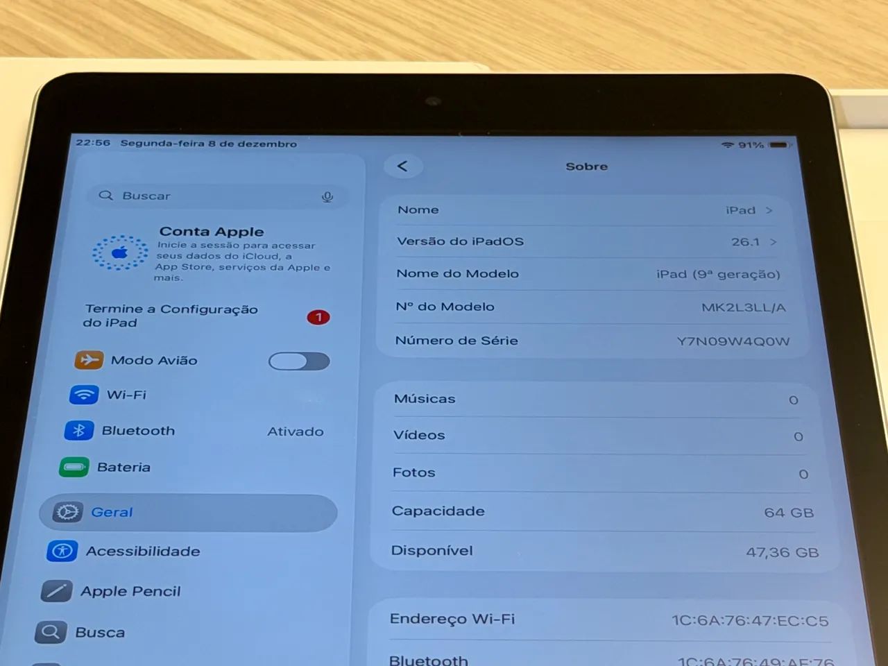 iPad 9 Geração 64GB Preto - Seminovo - Foto 5