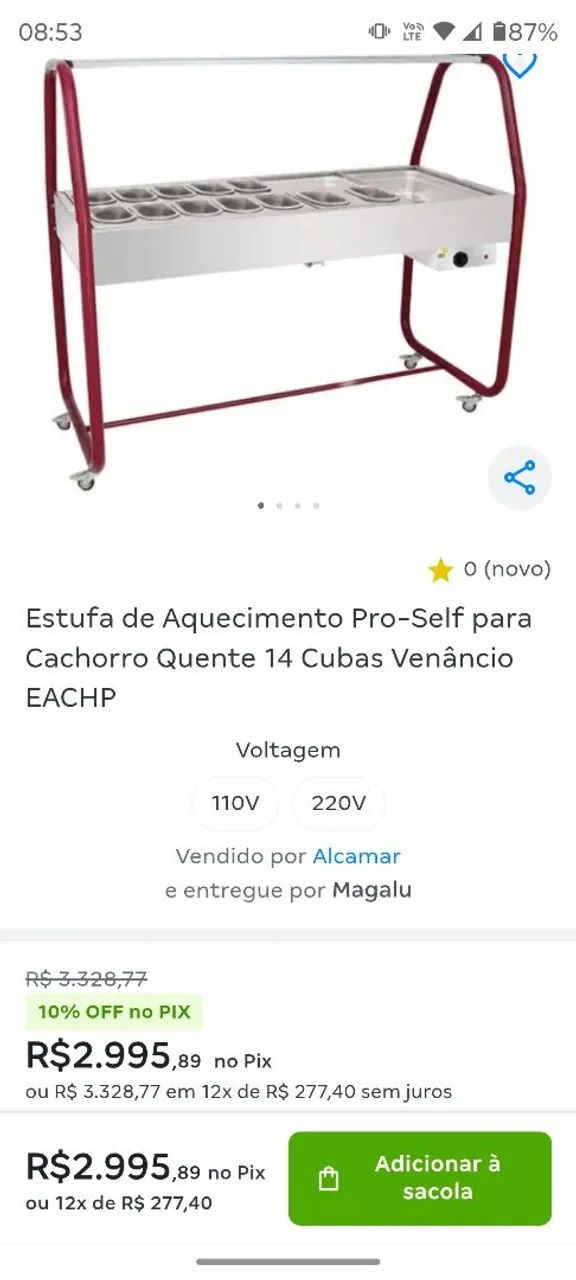 Buffet expositor usado c defeito e sem cubas - Foto 2