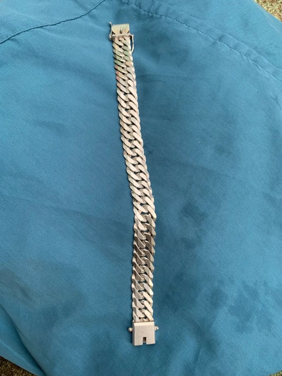 Pulseira de prata elo duplo  - Foto 3