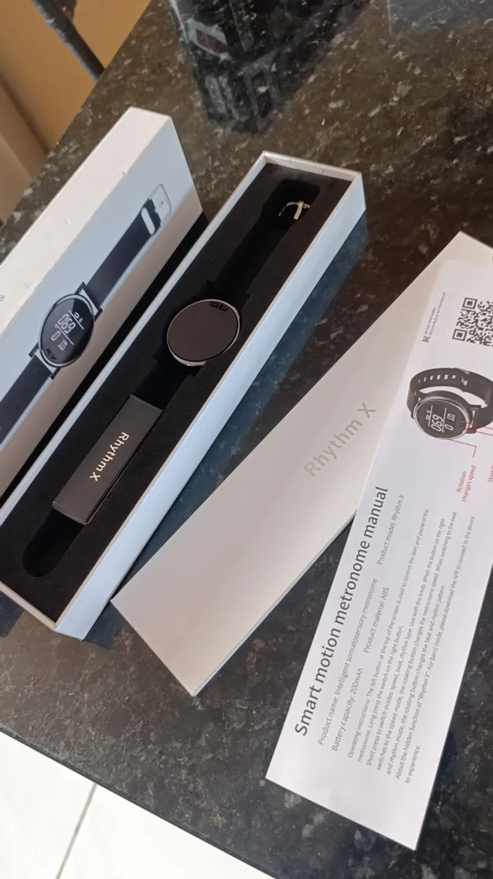Smartwatch Rythm com metrônomo pulse para estudo musical