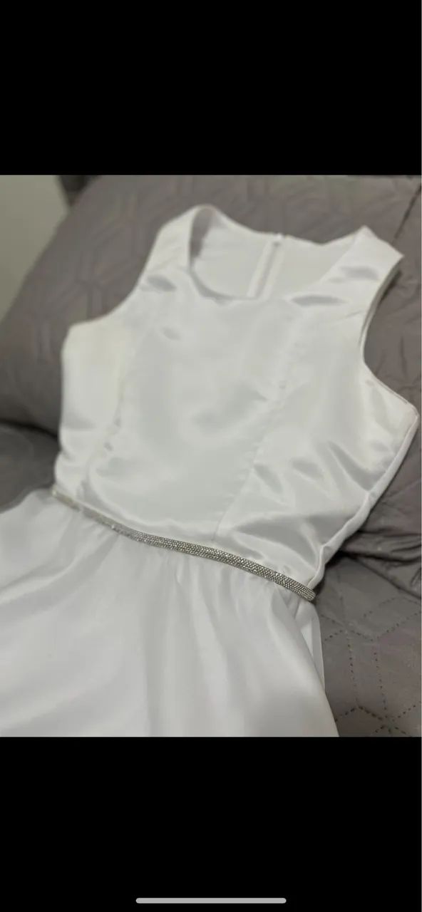 Vendo vestido branco longo TAM 10 - Foto 2
