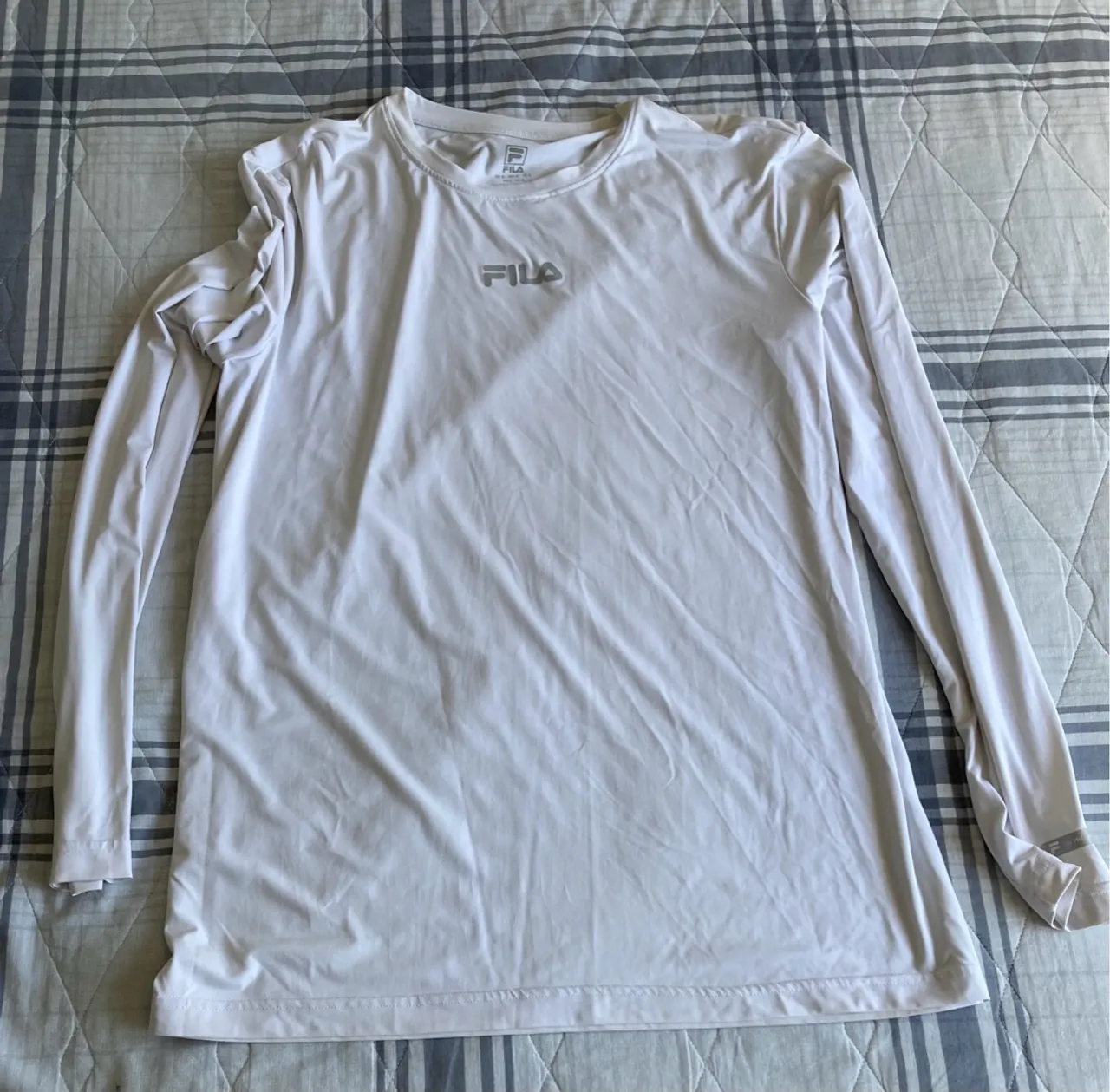 Camiseta Fila Branca Manga Longa