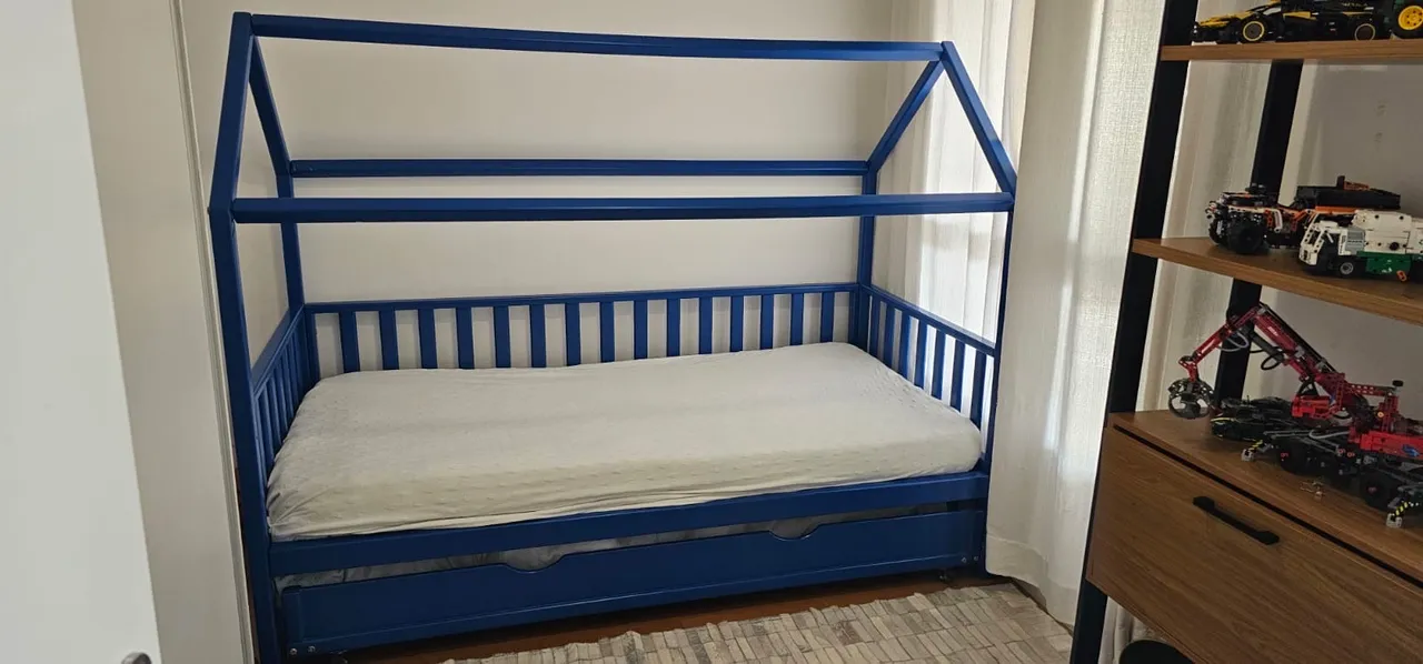 Cama casinha solteiro com colchão muskinha